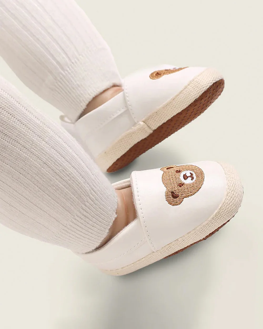Lille Barn Off White Teddy Embroidered Slip On Shoes-For Infants - Image 2