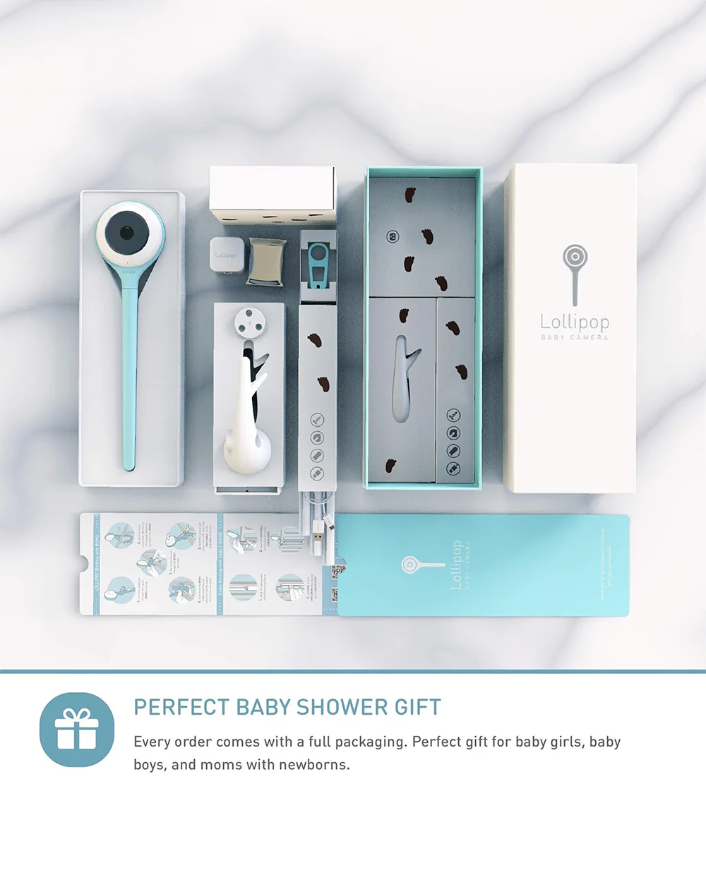Lollipop Smart Baby Monitor with Flexible design-Contactless Breathing Monitoring, Sleep Tracking & Noise Detection-Cotton Candy - Image 7