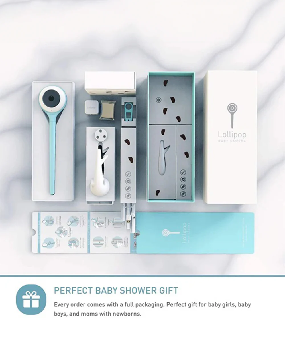 Lollipop Smart Baby Monitor with Flexible design-Contactless Breathing Monitoring, Sleep Tracking & Noise Detection-Pistachio - Image 3