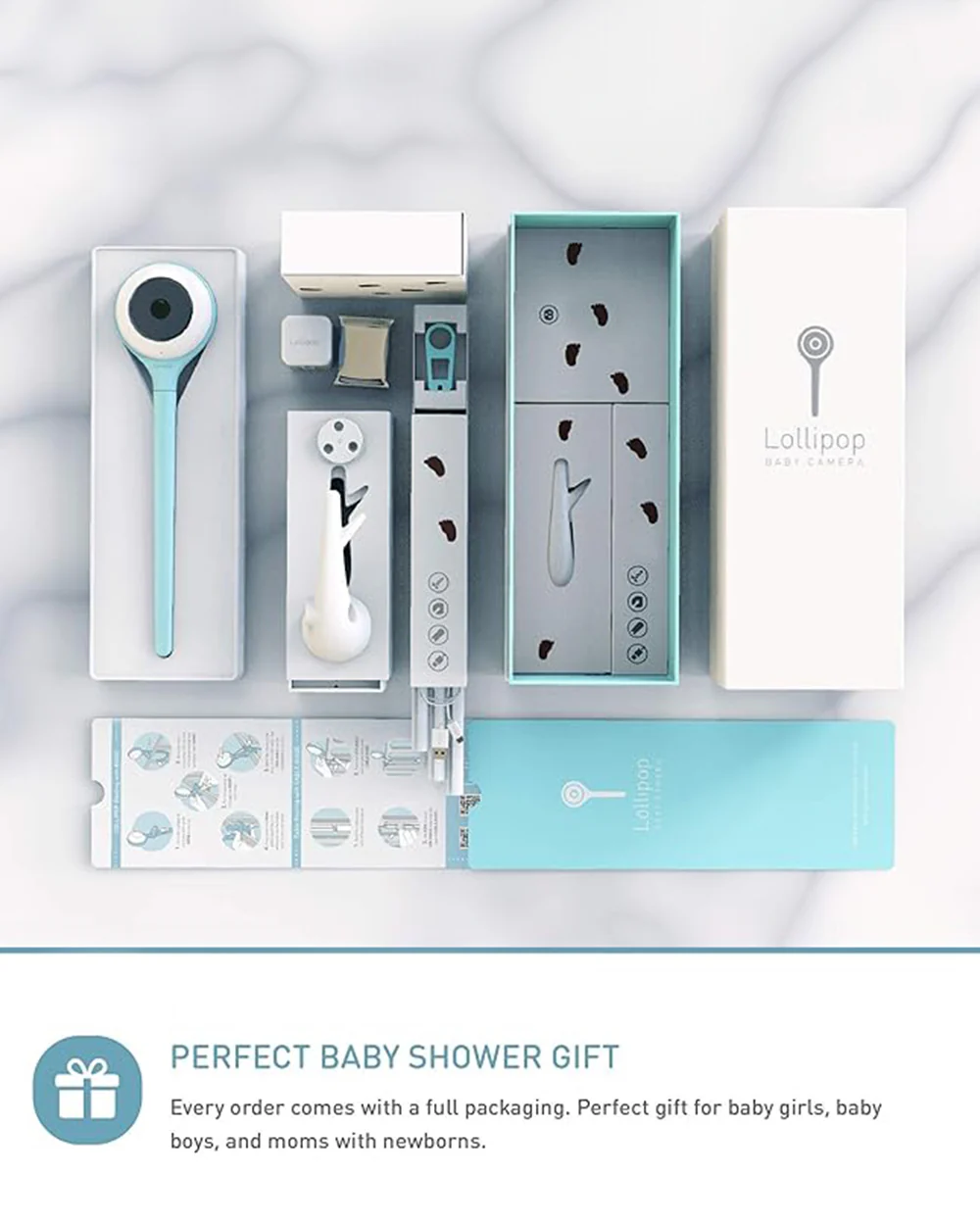 Lollipop Smart Baby Monitor with Flexible design-Contactless Breathing Monitoring, Sleep Tracking & Noise Detection-Turquoise - Image 7