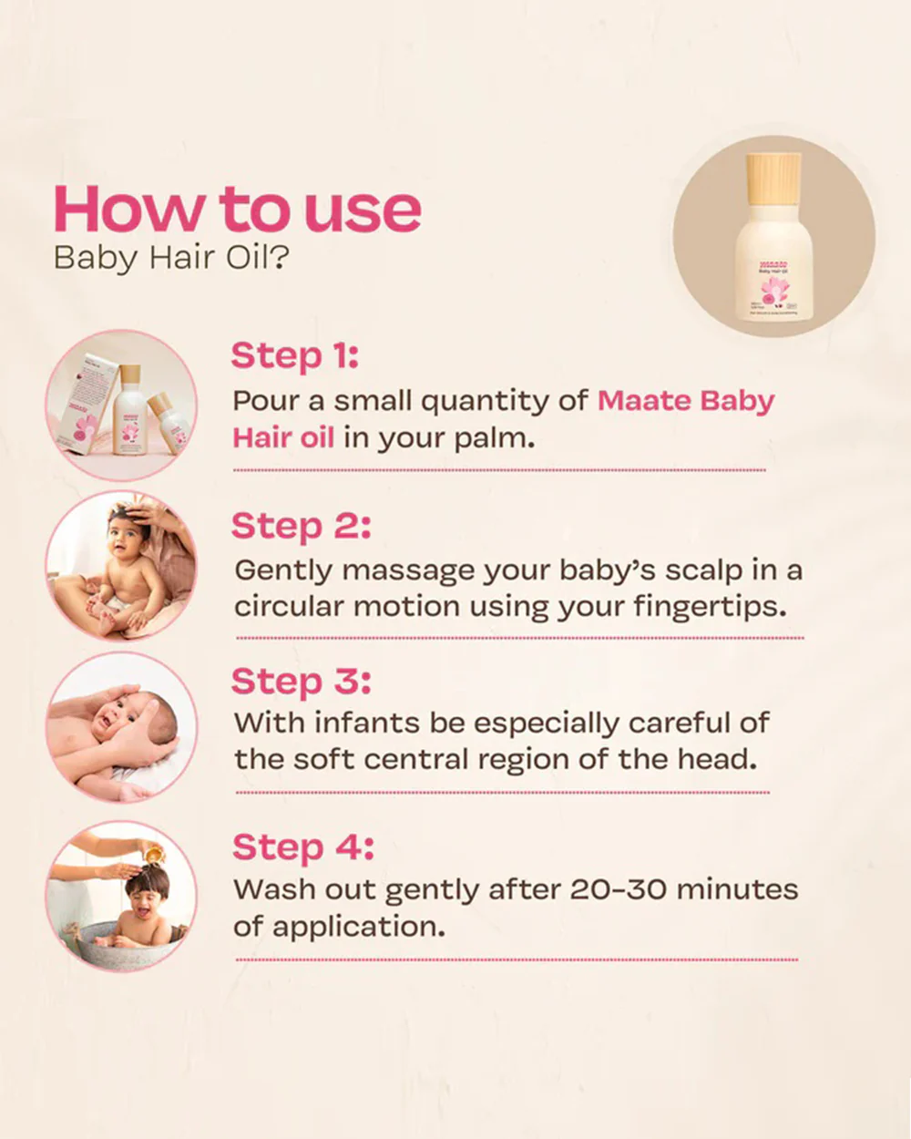 Maate Baby Hair Oil-With Almond Oil & Bhringraj - Image 5