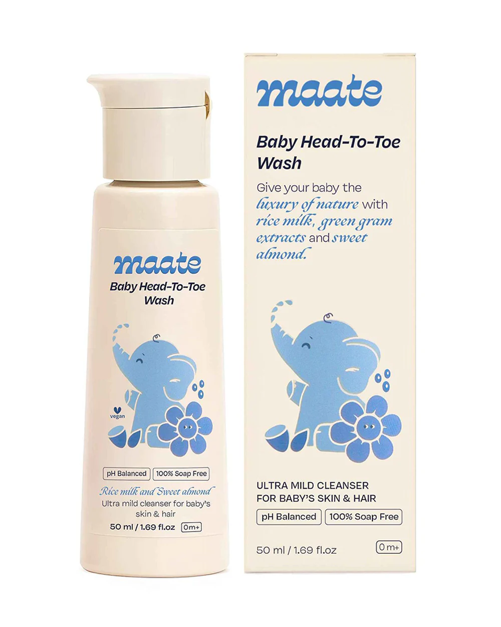 Maate Baby Head to Toe Wash-Infused with Calendula, Olive Oil & Aloe Vera-Gently cleanses & nourishing the scalp