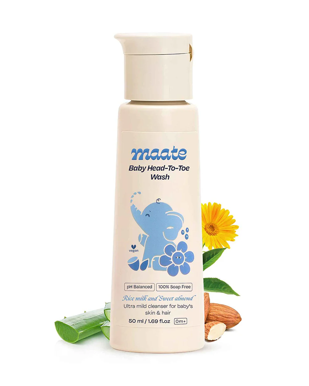 Maate Baby Head to Toe Wash-Infused with Calendula, Olive Oil & Aloe Vera-Gently cleanses & nourishing the scalp - Image 2