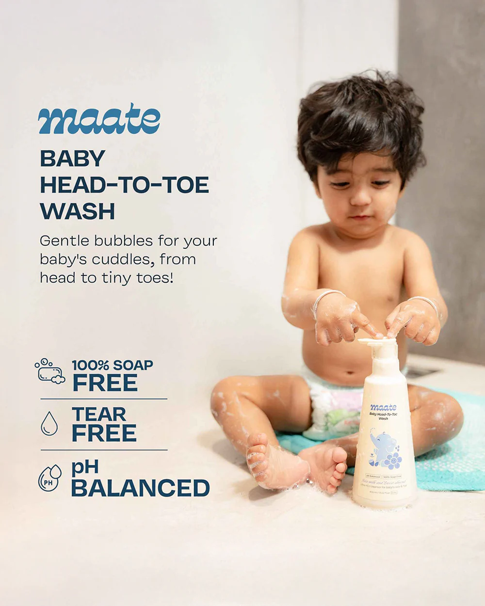 Maate Baby Head to Toe Wash-Infused with Calendula, Olive Oil & Aloe Vera-Gently cleanses & nourishing the scalp - Image 3