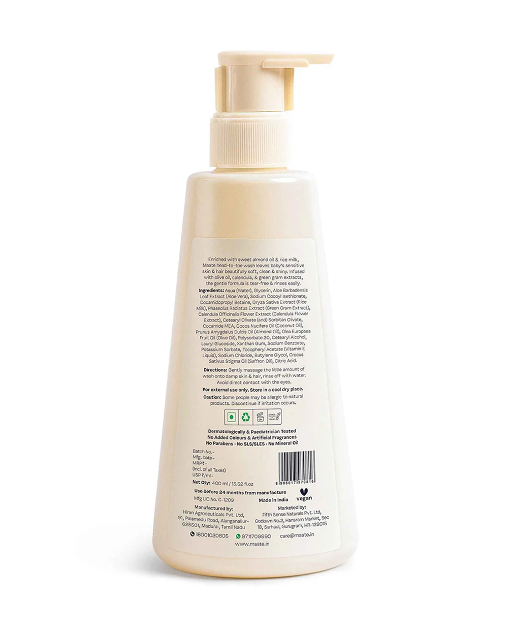 Maate Baby Head to Toe Wash-Infused with Calendula, Olive Oil & Aloe Vera-Gently cleanses & nourishing the scalp - Image 9