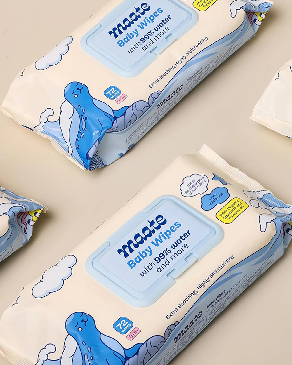 Maate Baby Wipes-Infused With Plant Squalane, Tamanu Oil & Aloe Vera-Soothing & Hypoallergenic - Image 26