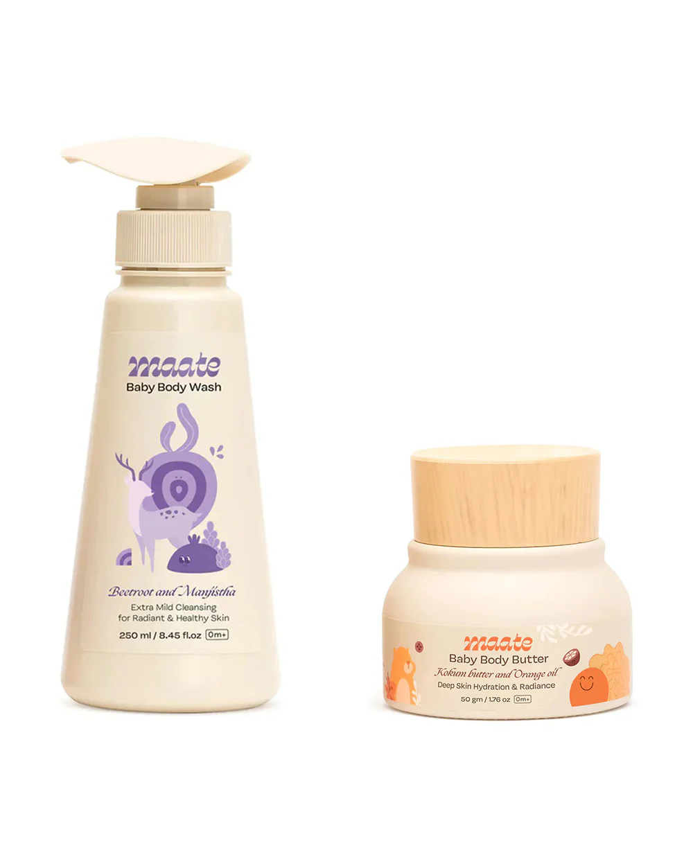 Maate Body Butter Baby Cream (50 g) & Baby Body Wash (250 ml)