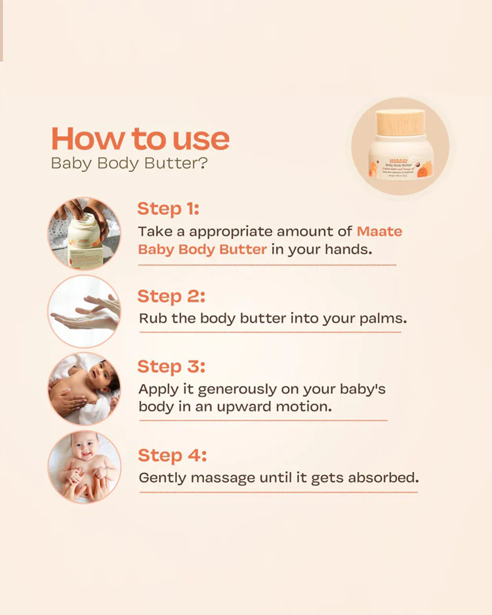 Maate Body Butter Baby Cream-With Pure Kokum Butter & Saffron - Image 12