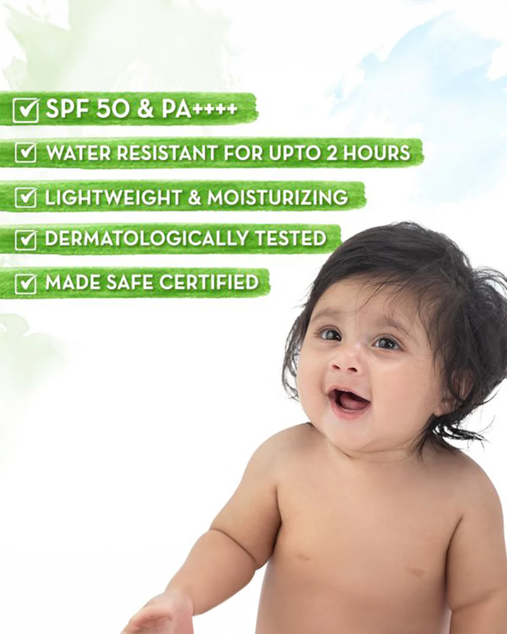 Mamaearth Rich Moisturizing Ultra Light Sunscreen-SPF 50 Baby Sunscreen-With Calendula & Zinc Oxide - Image 2
