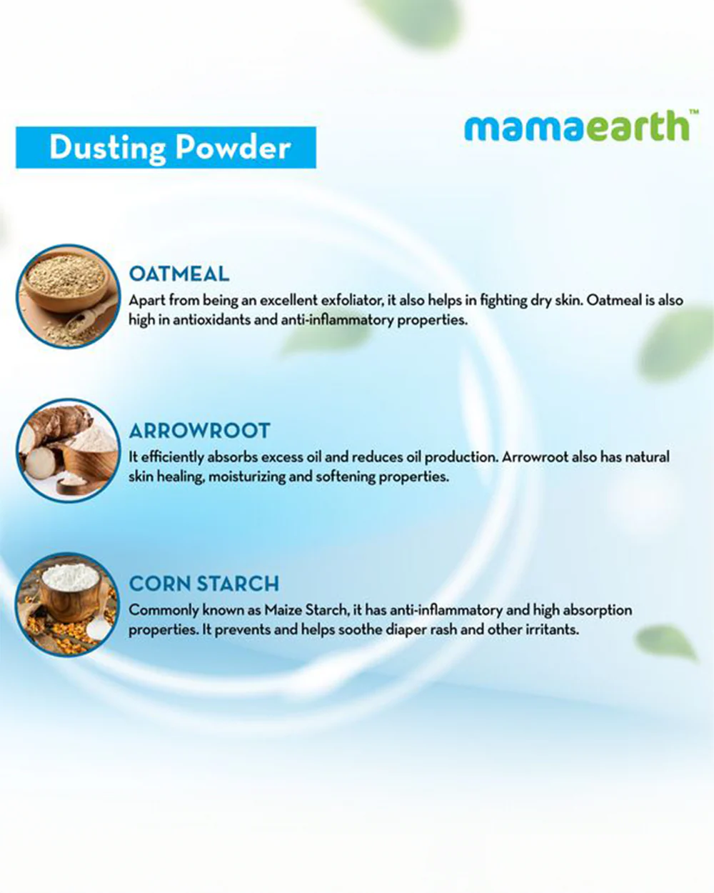 Mamaearth Dusting Baby Powder-With Oatmeal & Arrowroot Powder - Image 24