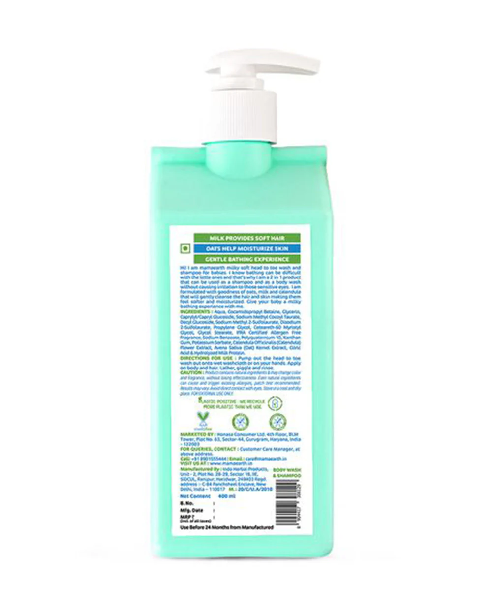 Mamaearth Milky Soft 2 in 1 Head to Toe Wash & Moisturizing Daily Baby Lotion-400ml - Image 7