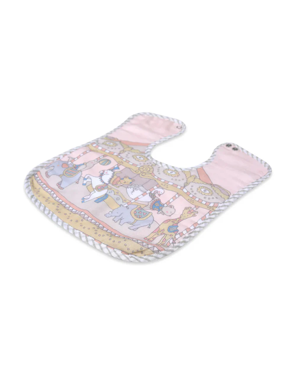 Masilo 100% Organic Cotton Muslin Classic Bib-Two Snap Button-Adjustable Fit-Carnival Pink-For Infants - Image 2