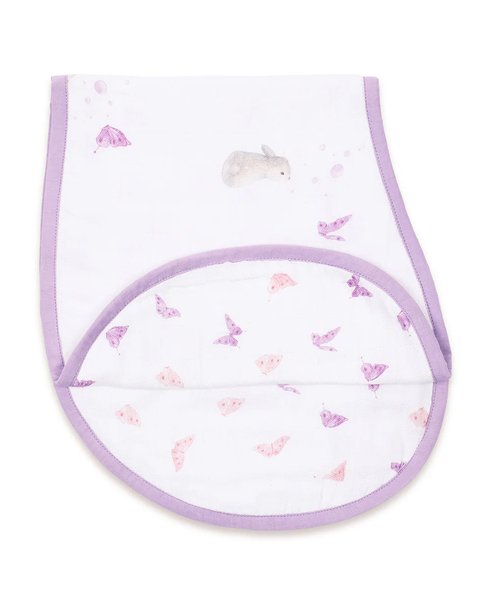 Masilo Bamboo Organic Cotton Muslin Burp Cloth Set-Super Absorbent-Bloom & Bunny-Pack of 2-For Infants - Image 3