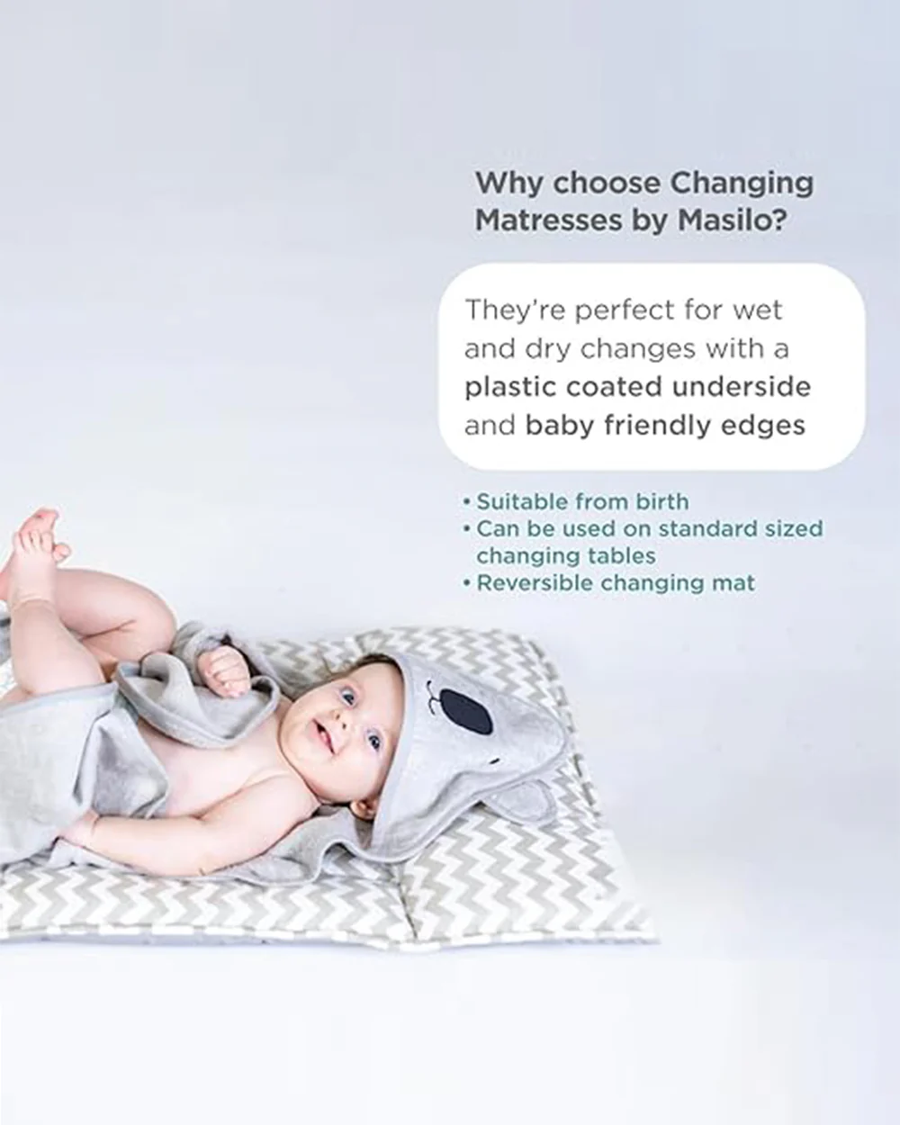 Masilo Diaper Changing Mat-Reversible-GOTS Certified Organic Cotton-Cloud Grey - Image 5