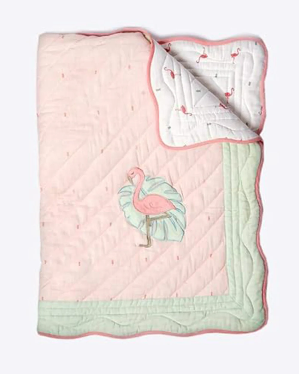 Masilo Hello Flamingo Pink Baby Quilt-GOTS Certified Organic Cotton-For Infants - Image 3