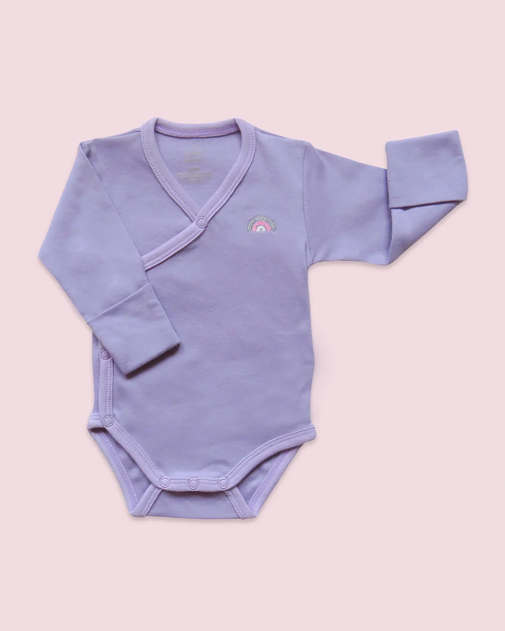 Masilo Purple Kimono Bodysuit-Solid-Cotton-For Infants