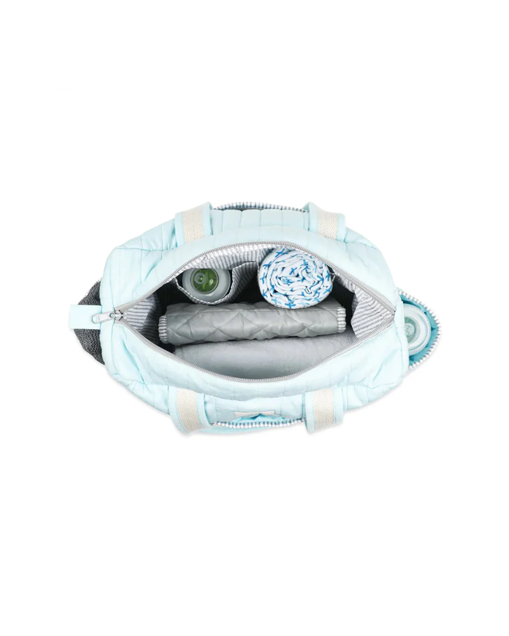 Masilo Organic Cotton Diaper Bag-With Extra Storage Space-Sky Blue - Image 3