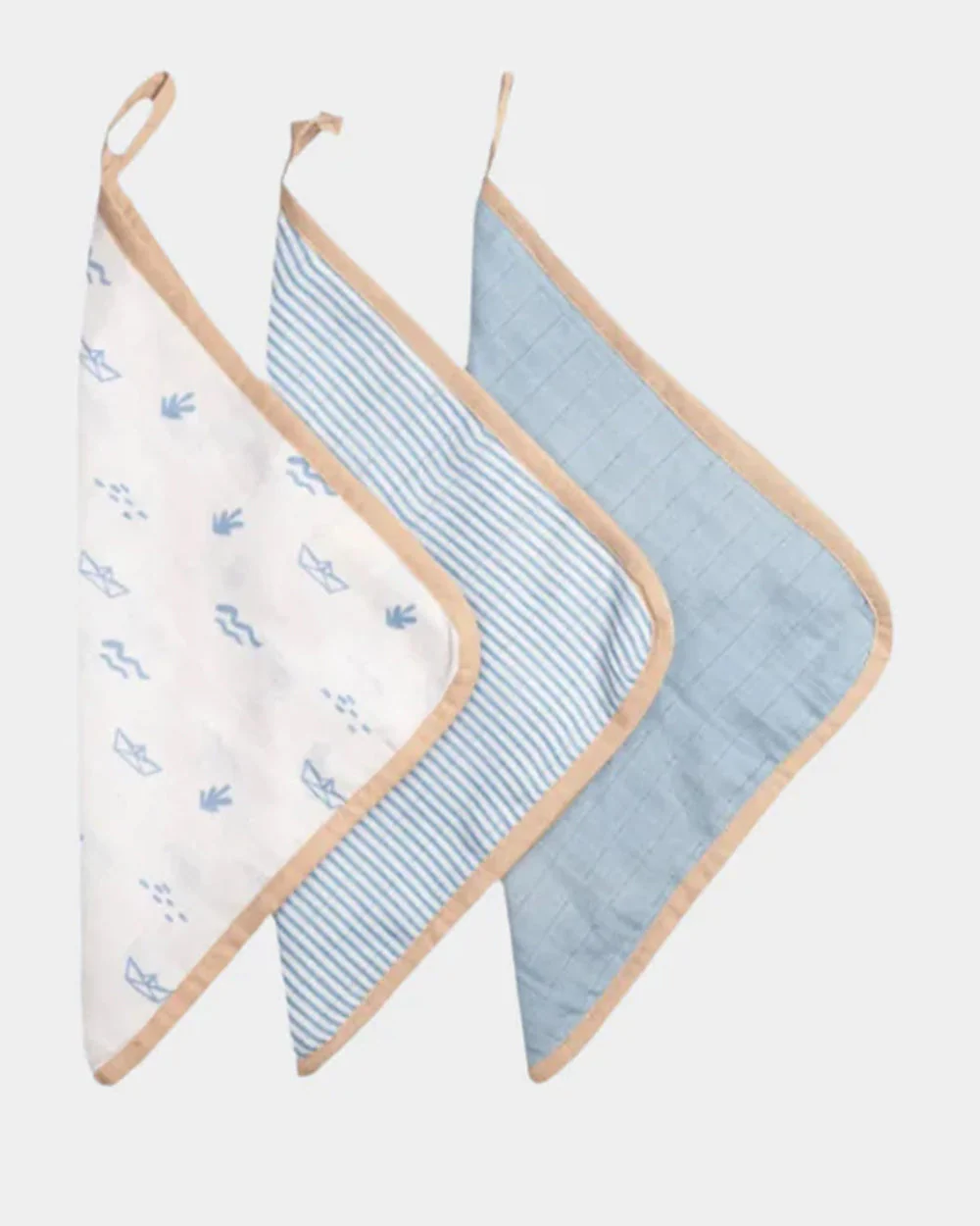 Masilo Organic Muslin Burp Cloths & Wash Cloths Combo Set-Super Absorbent-Sea Breeze-For Infants - Image 3