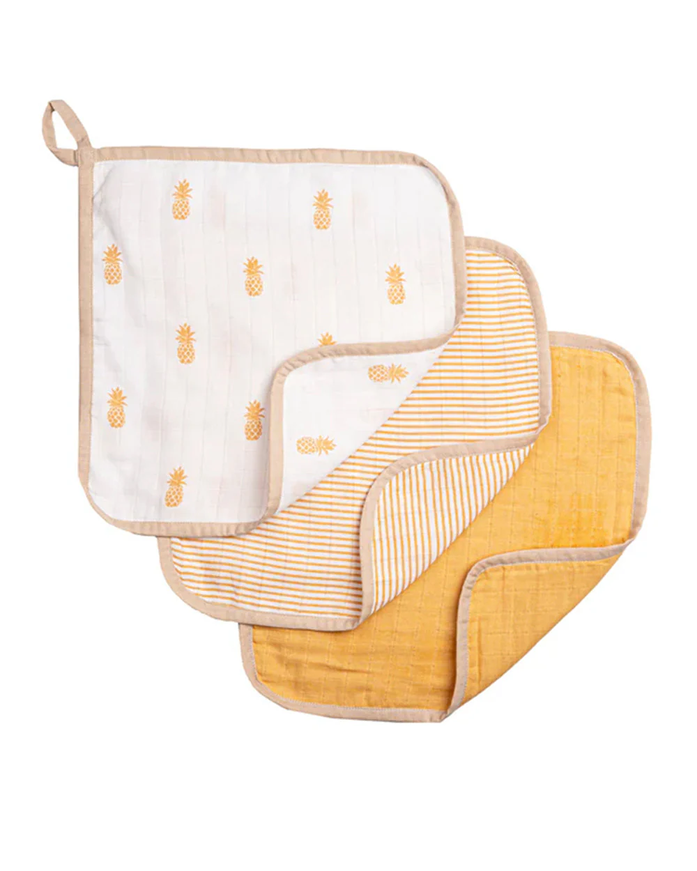 Masilo Organic Muslin Wash Cloth Set-Lightweight, Absorbent & Fast Drying-Palm Paradise-Pack of 3-For Infants - Image 5