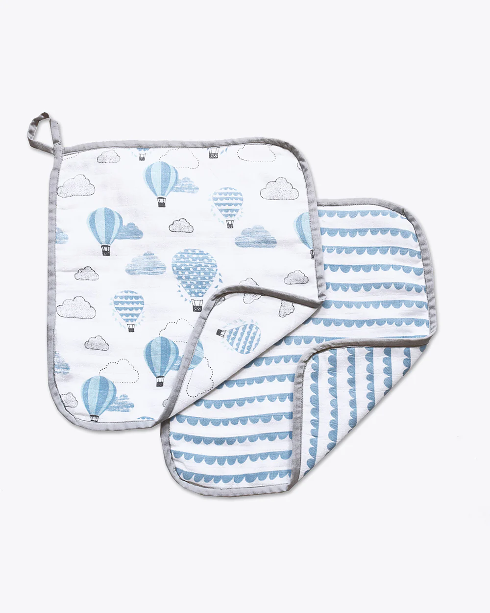 Masilo Organic Muslin Wash Cloths-Absorbent & Quick Drying-Up & Away-Set of 2-For Infants - Image 2