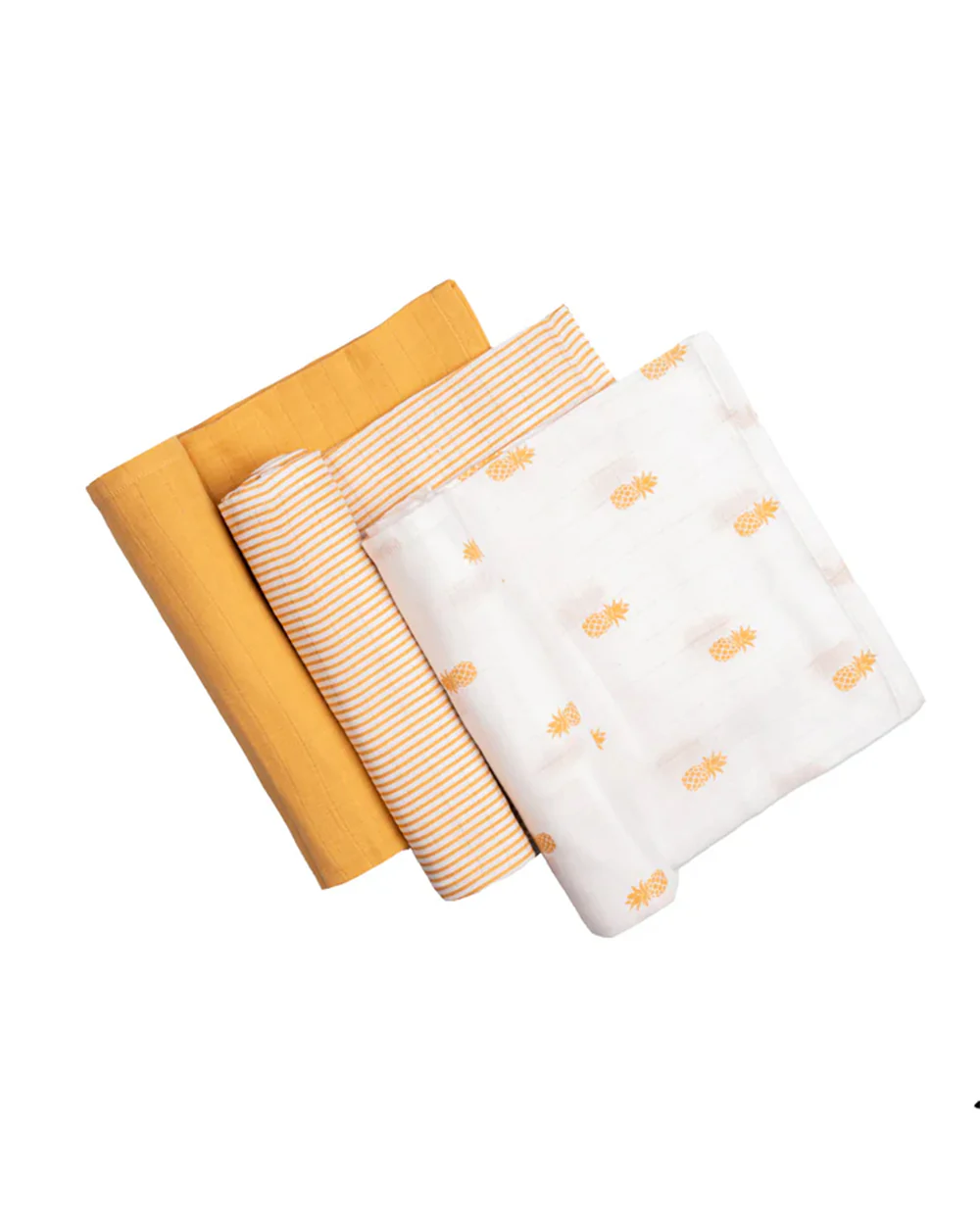 Masilo Pineapple Bliss Baby Swaddles-GOTS Certified Organic Cotton Muslin-Pack of 3-Infant Wraps - Image 2