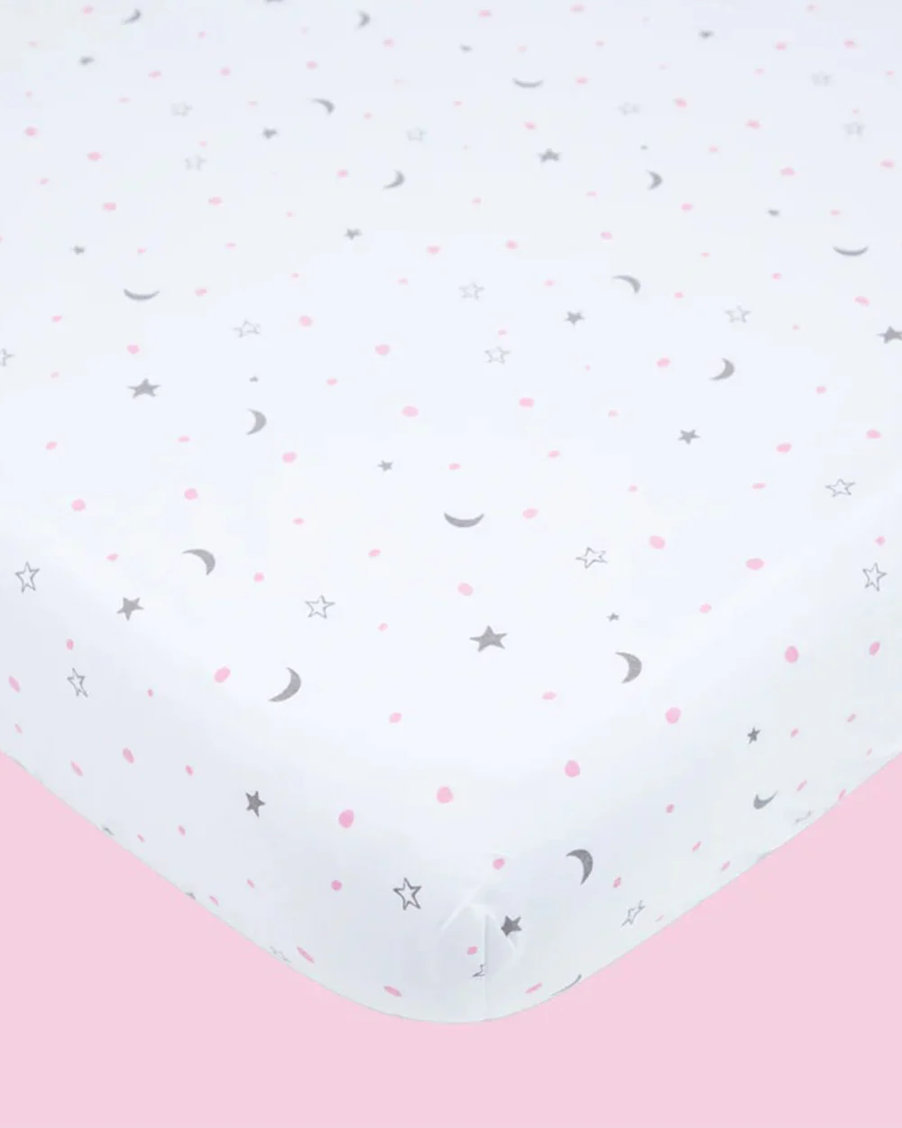 Masilo Sleepy Star White & Pink Baby Bedding Set-GOTS Certified Organic Cotton-Pack of 6-Cot Bedding Gift Set For Infants - Image 4