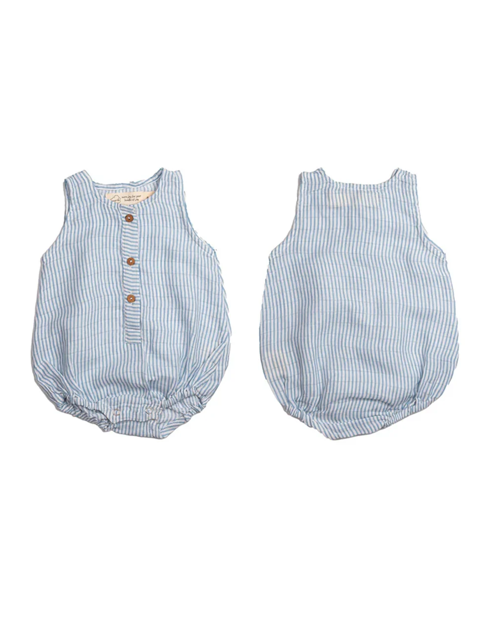 Masilo White & Light Blue Romper-100% Organic Cotton-Printed-Pack Of 3-For Infants - Image 4