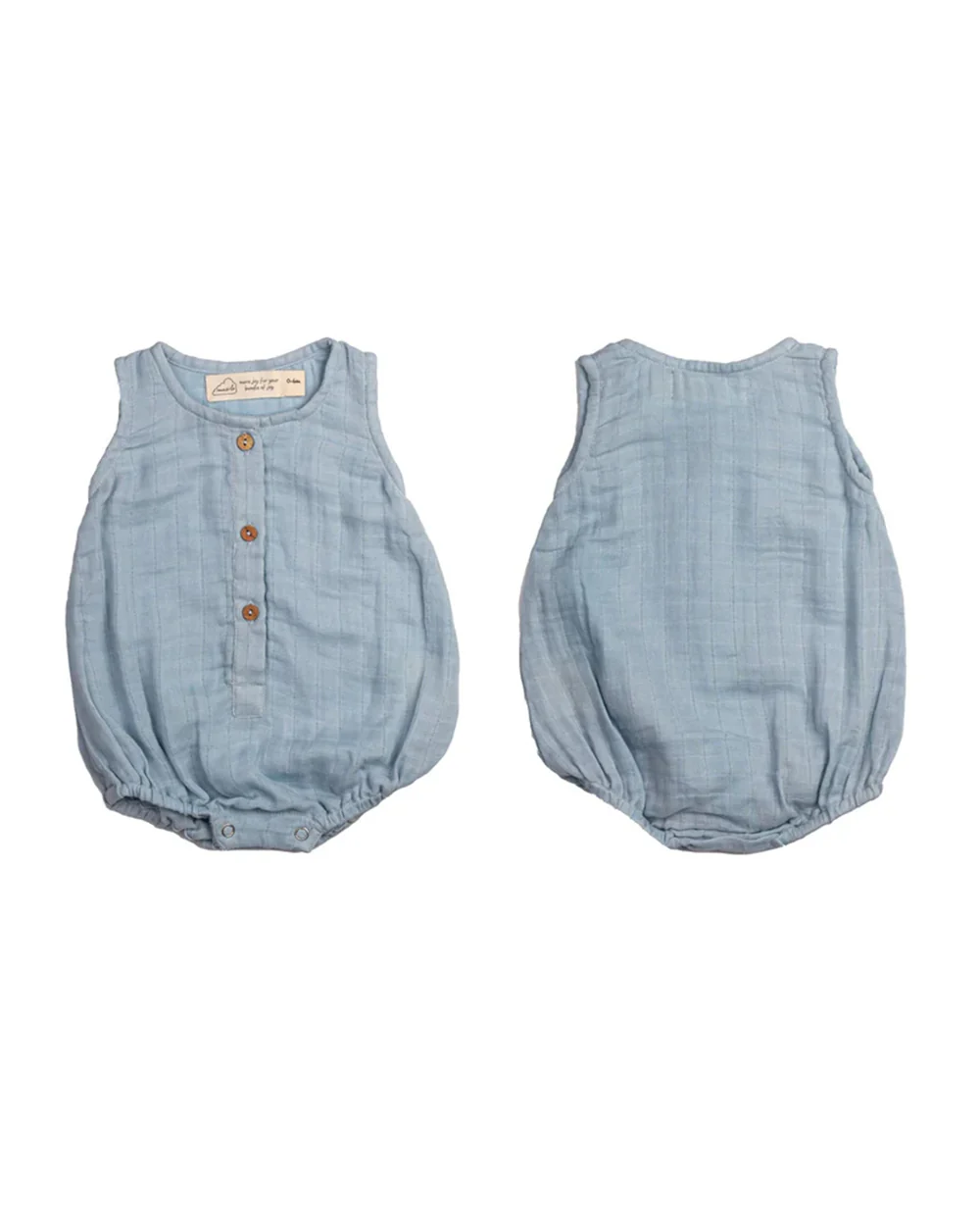 Masilo White & Light Blue Romper-100% Organic Cotton-Printed-Pack Of 3-For Infants - Image 5