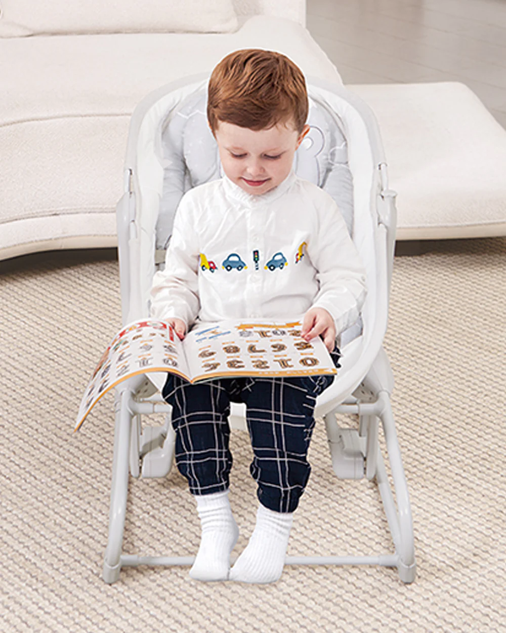 Mastela 4 in 1 Swing & Bassinet-12 Melodies-Adjustable Backrest-5 Points Harness-Breathable Mesh Sides & Soft Headrest-For 0 to 36M (Upto 15 Kg)-White - Image 12