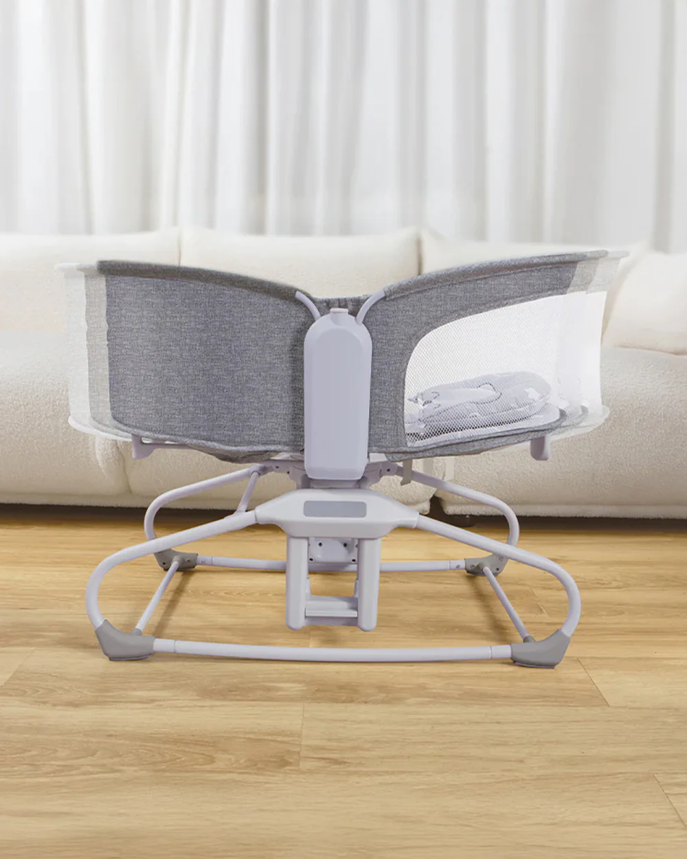Mastela 4 in 1 Swing & Bassinet-12 Melodies-Adjustable Backrest-5 Points Harness-Breathable Mesh Sides & Soft Headrest-For 0 to 36M (Upto 9 Kg)-Light Grey - Image 4