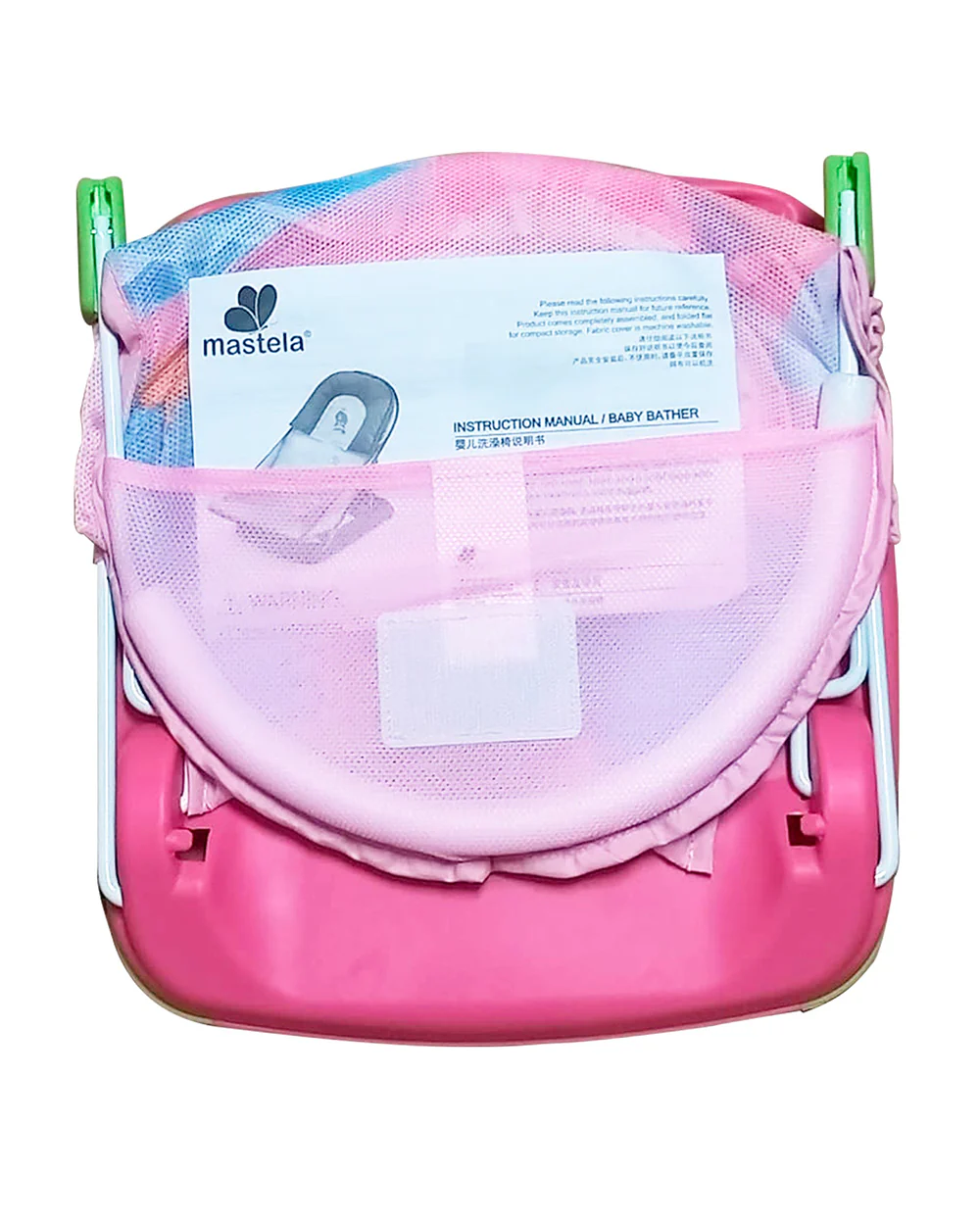Mastela Deluxe Baby Bather-With 3 Position Recline & Padded Head Rest-0 to 6M-Pink - Image 3
