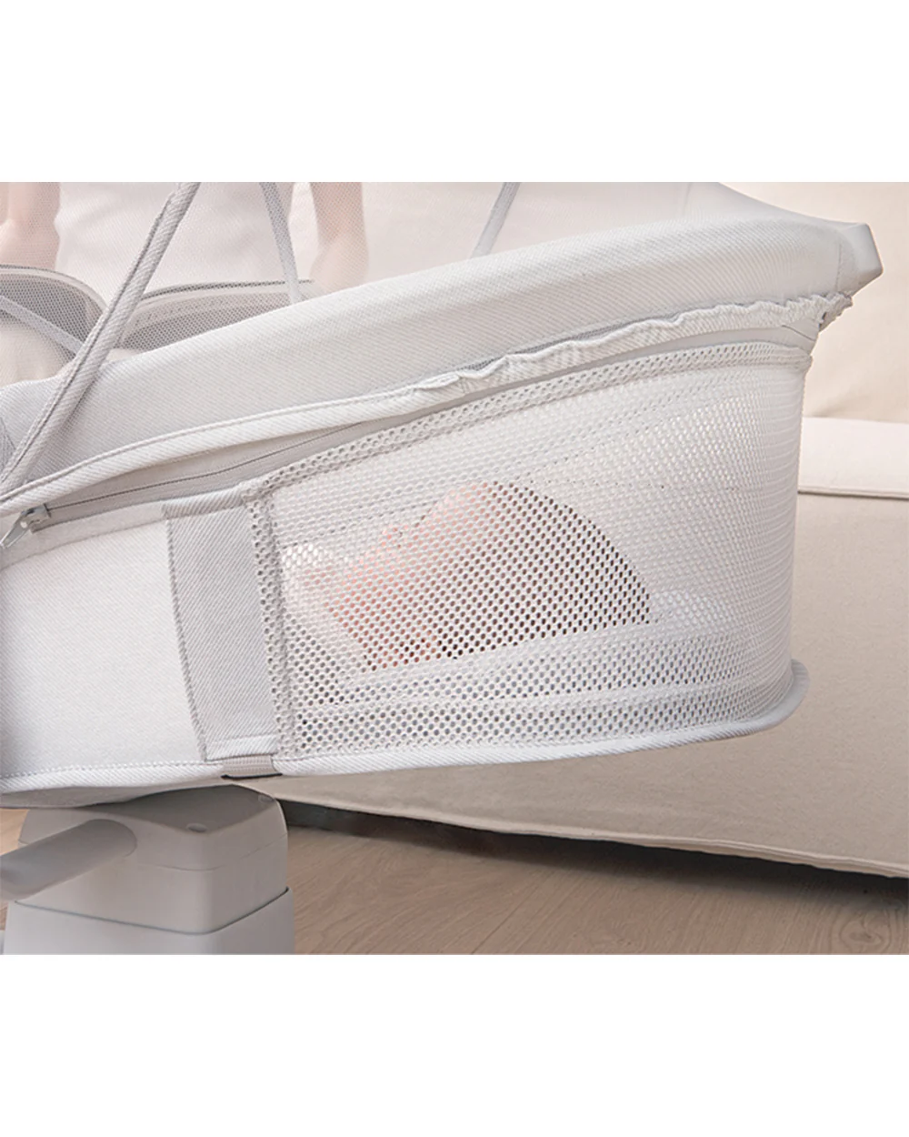 Mastela X-Multi-Motion Baby Cradle-With Touch Panel & Safety Belt-With Lounger/Seat Mode-Rocking Chair-Light Grey-0 to 36M - Image 6