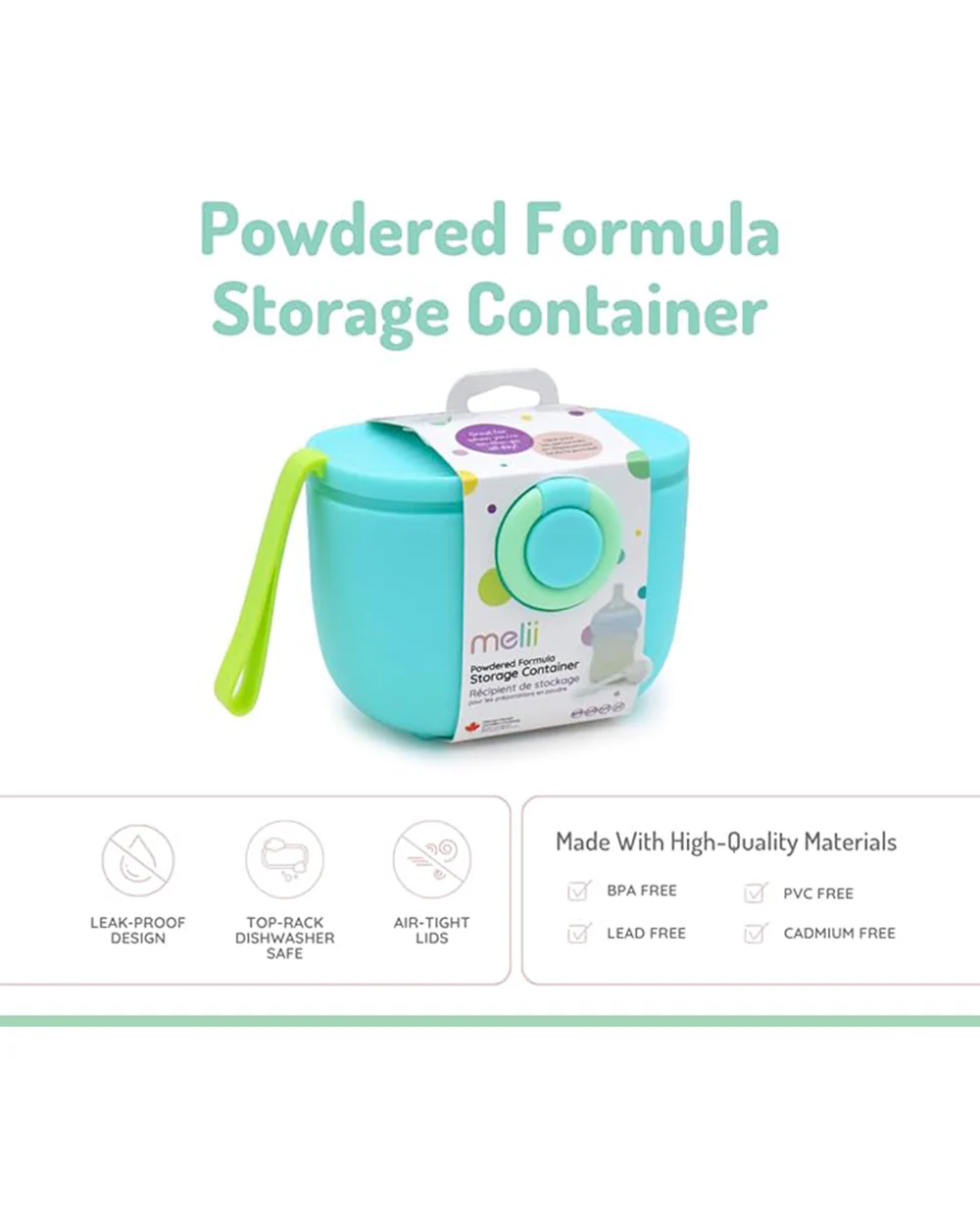 Melii Powdered Formula Storage Container-400 ml-Airtight & Leakproof-Blue - Image 3
