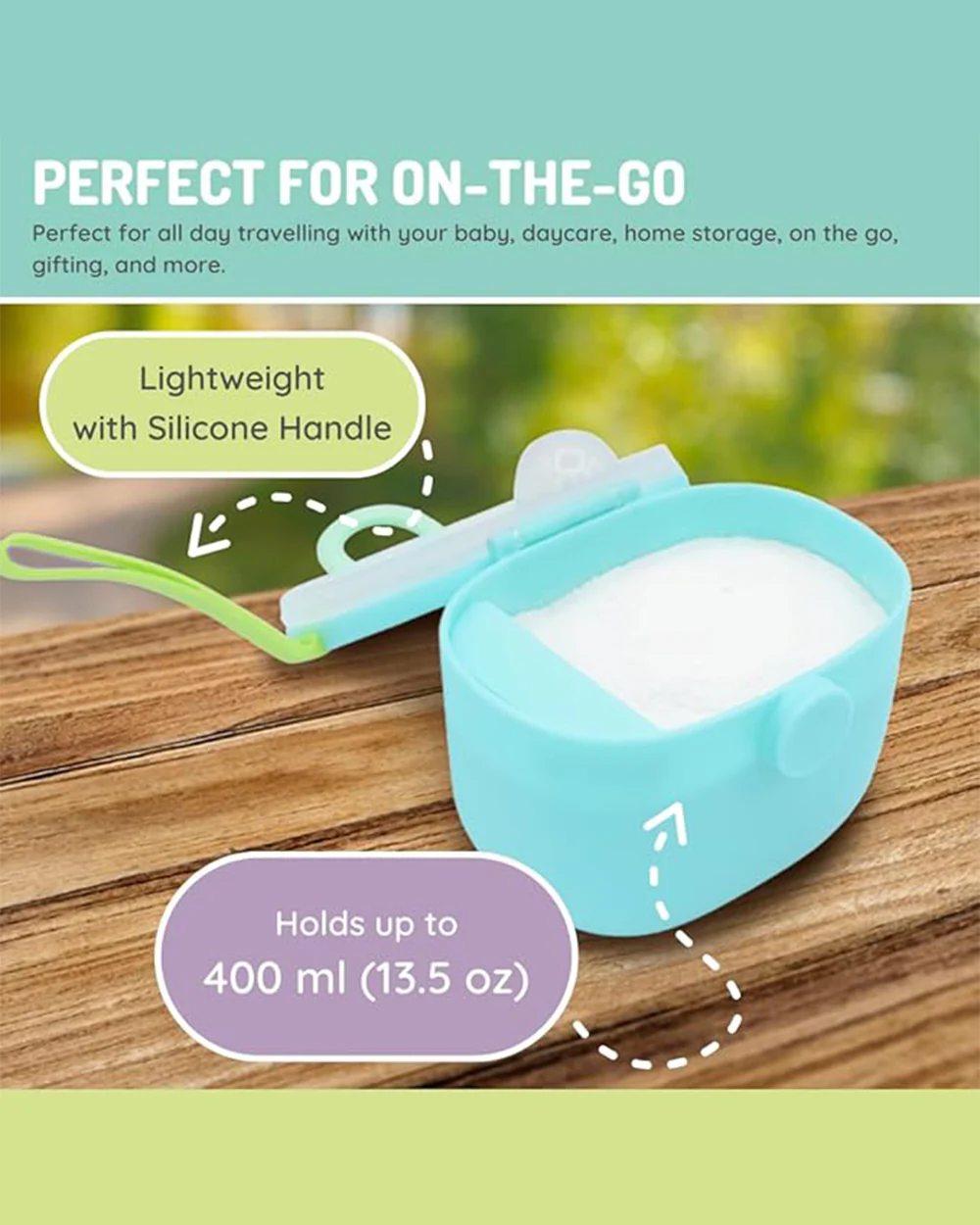 Melii Powdered Formula Storage Container-400 ml-Airtight & Leakproof-Blue - Image 4
