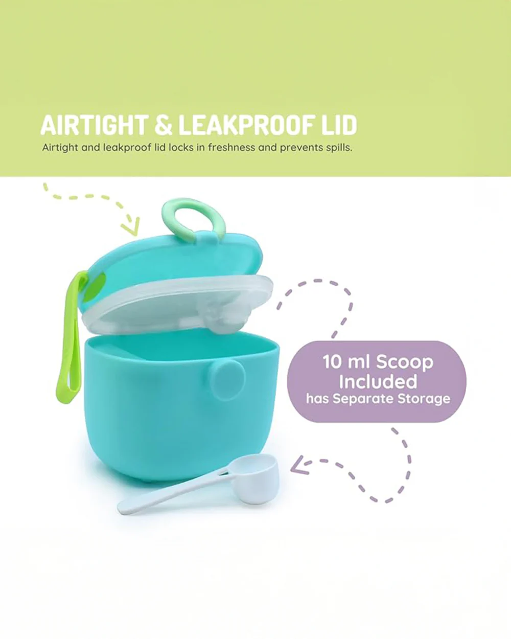 Melii Powdered Formula Storage Container-400 ml-Airtight & Leakproof-Blue - Image 5