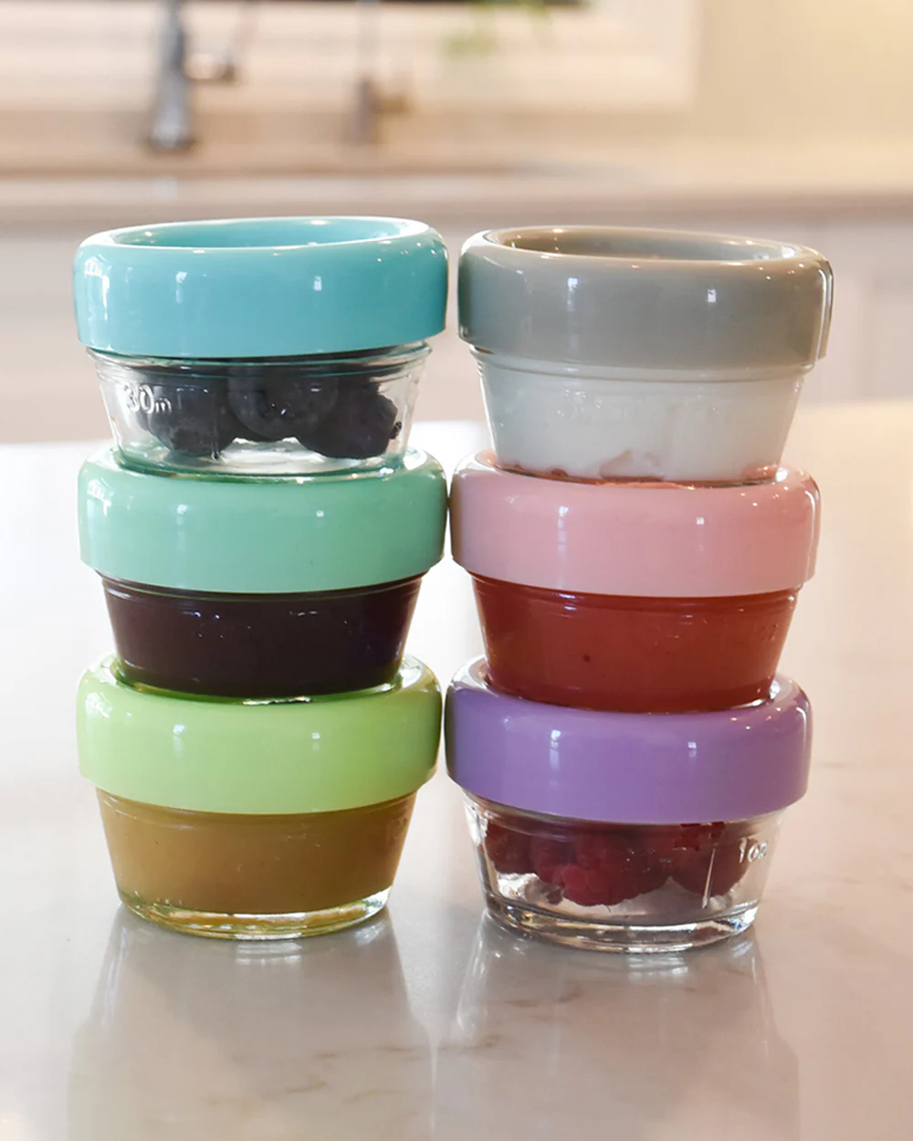 Melii Glass Food Container-Airtight & Leakproof Lid-With Measurement Markings-118 ml-Pack of 6-For Feeding Infants - Image 9