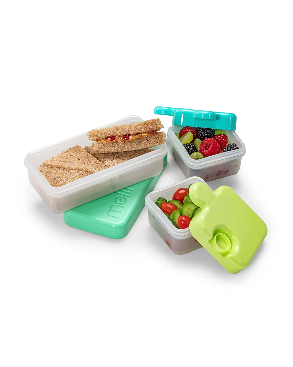 Melii Puzzle Container-Airtight & Leakproof-Microwave, Freezer & Dishwasher Safe-Lime, Mint & Blue-For Feeding Infants - Image 3