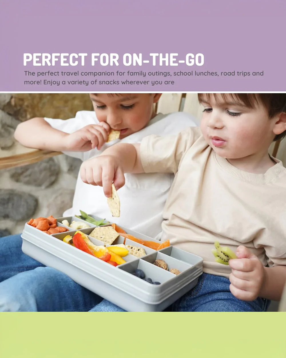 Melii Snackle Box-Food Jar-Grey-12 Compartments-BPA Free - Image 2
