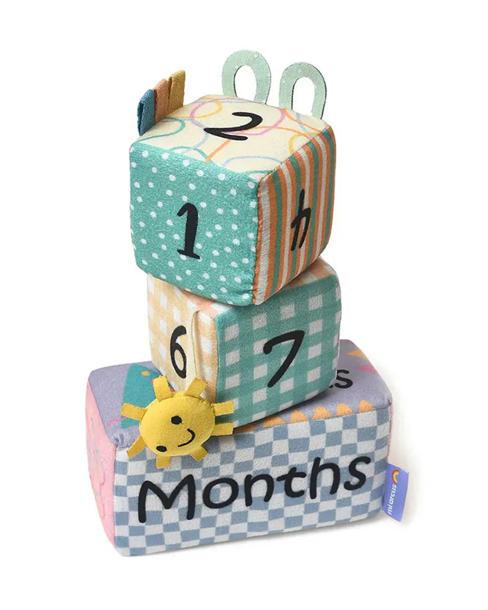 Mi Arcus Baby Milestone Blocks Set-Soft Toy-Plush Cuddly Toy For Newborn - Image 3
