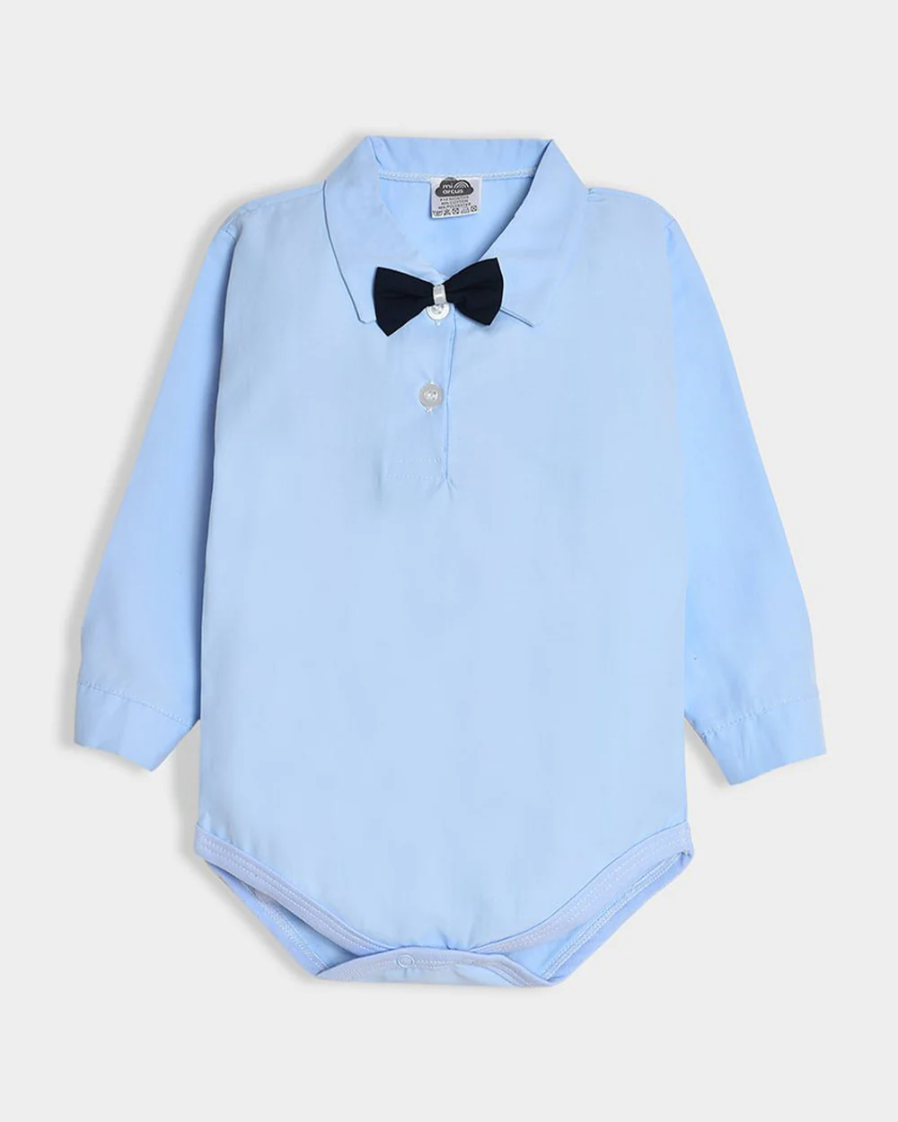 Mi Arcus Blue Bodysuit Set-Bloom Woven Blue Solid-Cotton-For Infants - Image 2