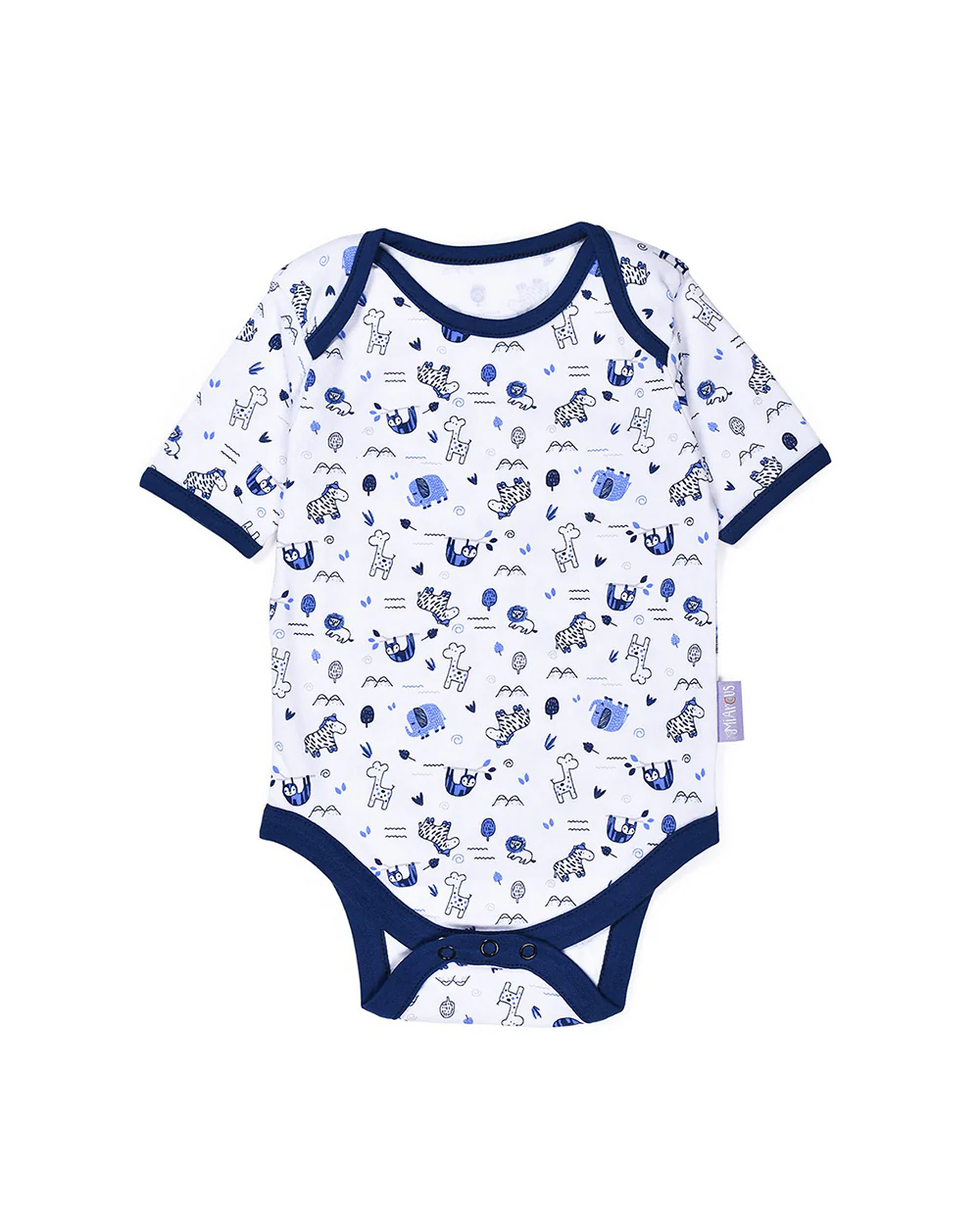 Mi Arcus Blue Onesie-Printed-Cotton-Pack of 3-For Infants - Image 6