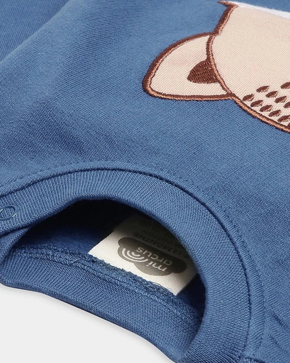 Mi Arcus Blue Winter Wear Sweatshirt-Cotton-Solid-Full Sleeves-For Infants - Image 3