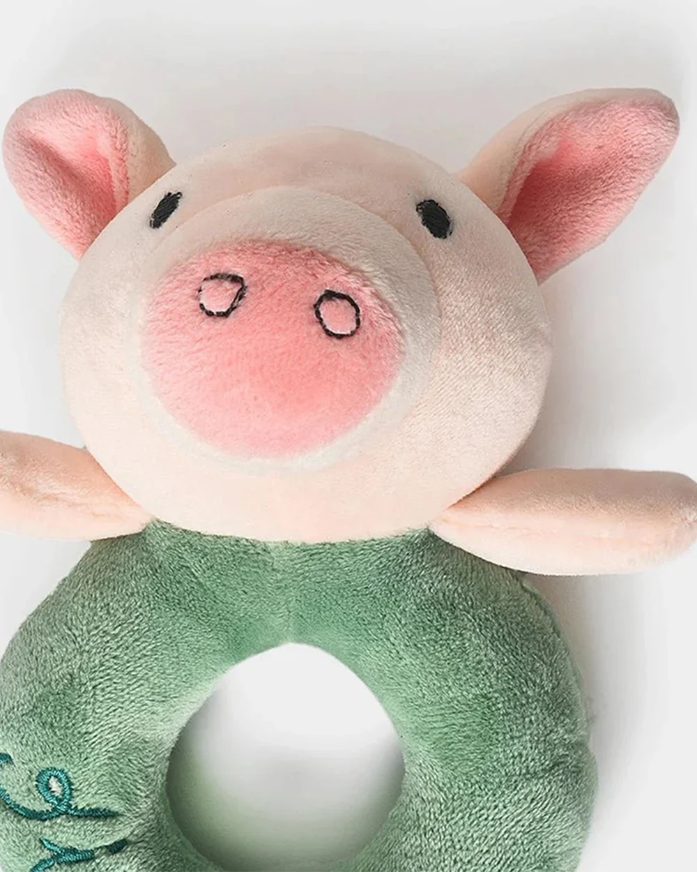 Mi Arcus Farm Friends Pink & Green Oink Ring Rattle Toy-Improves Sensory Growth-For Infants - Image 4