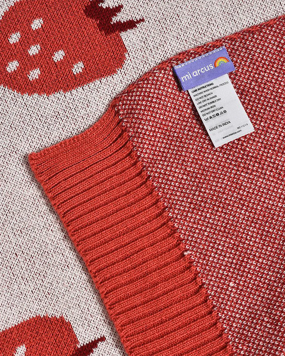 Mi Arcus Fruits Mini Me Knitted Baby Blanket-100% Cotton-Pink-For Infants - Image 6