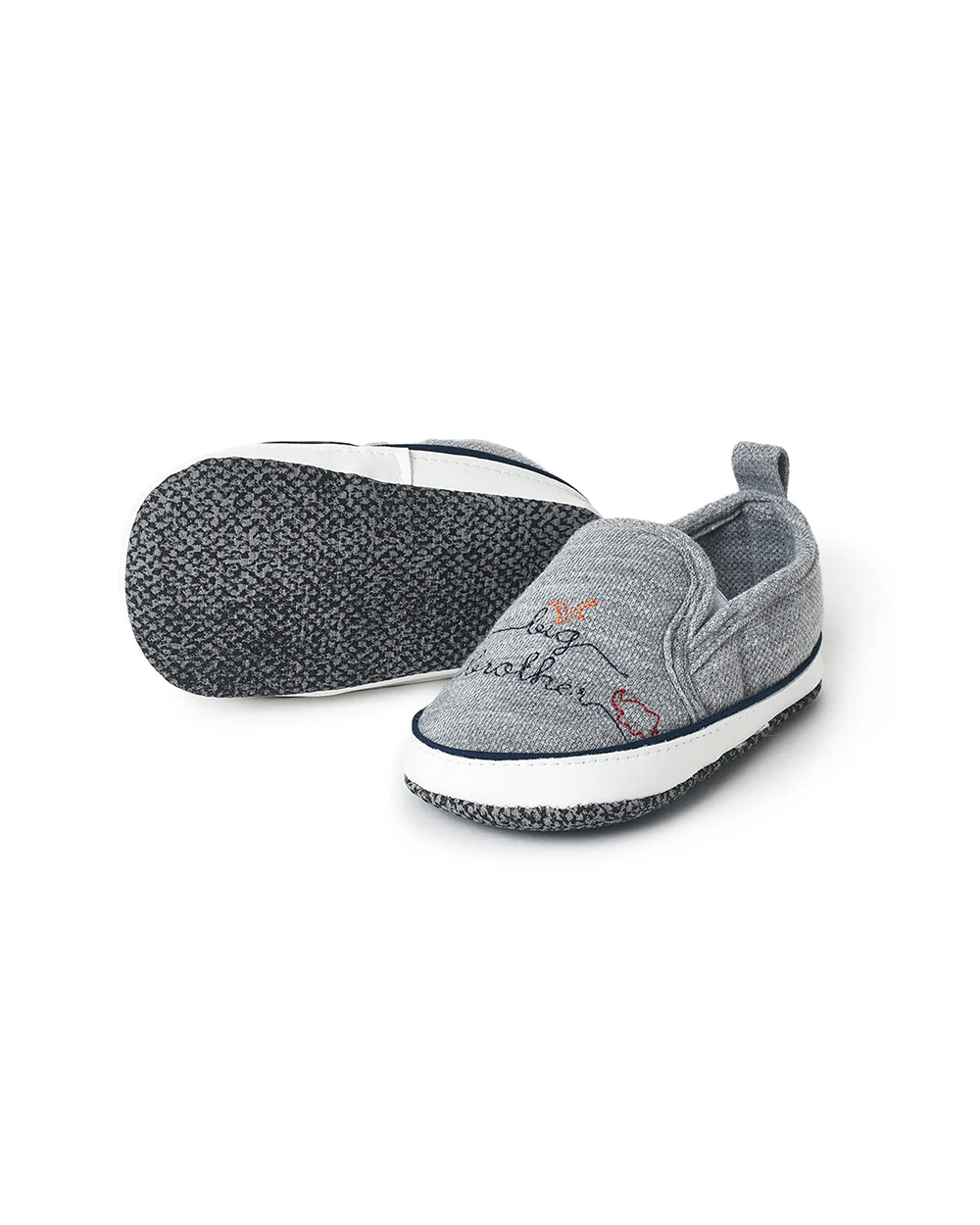 Mi Arcus Grey Booties-Woven-Cotton-For Infants - Image 4