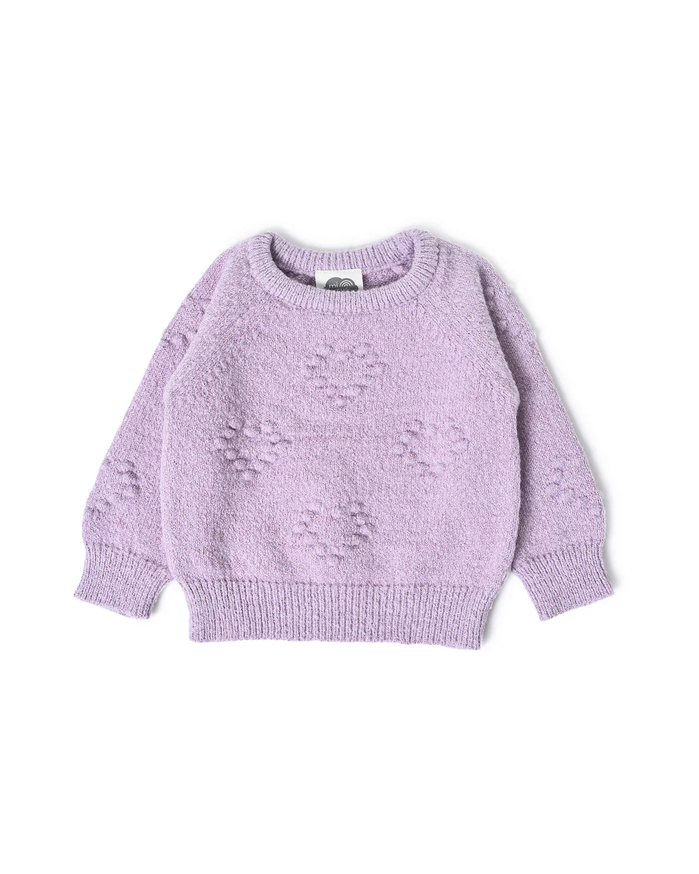 Mi Arcus Lavender Winter Wear Sweater-Solid-Polyester-For Infants