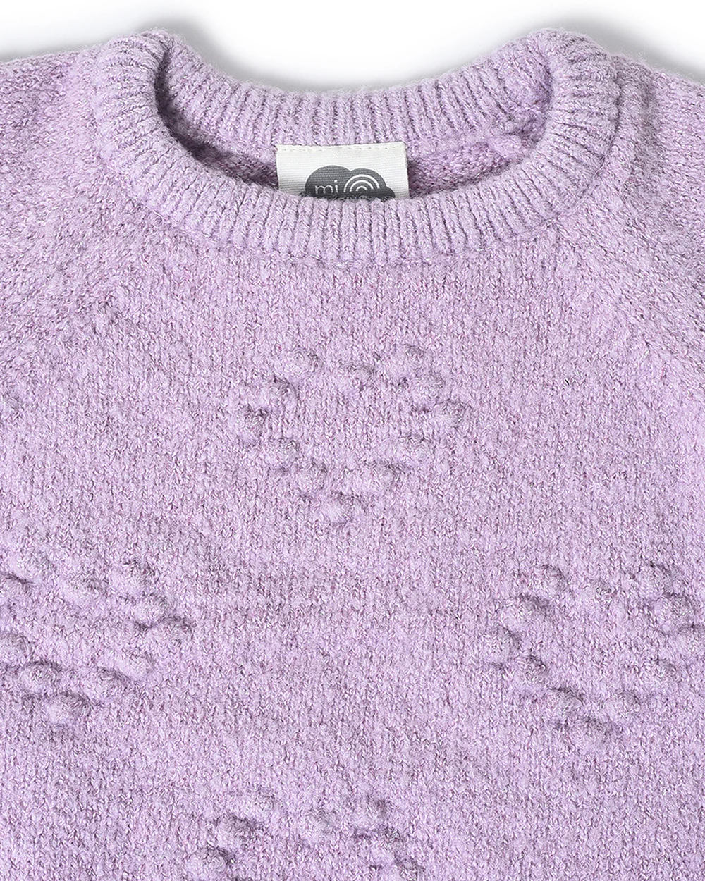 Mi Arcus Lavender Winter Wear Sweater-Solid-Polyester-For Infants - Image 3