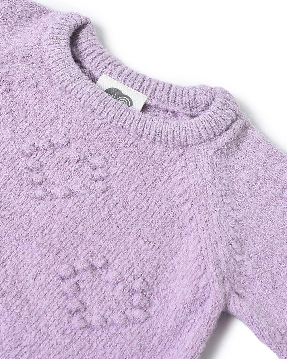 Mi Arcus Lavender Winter Wear Sweater-Solid-Polyester-For Infants - Image 4