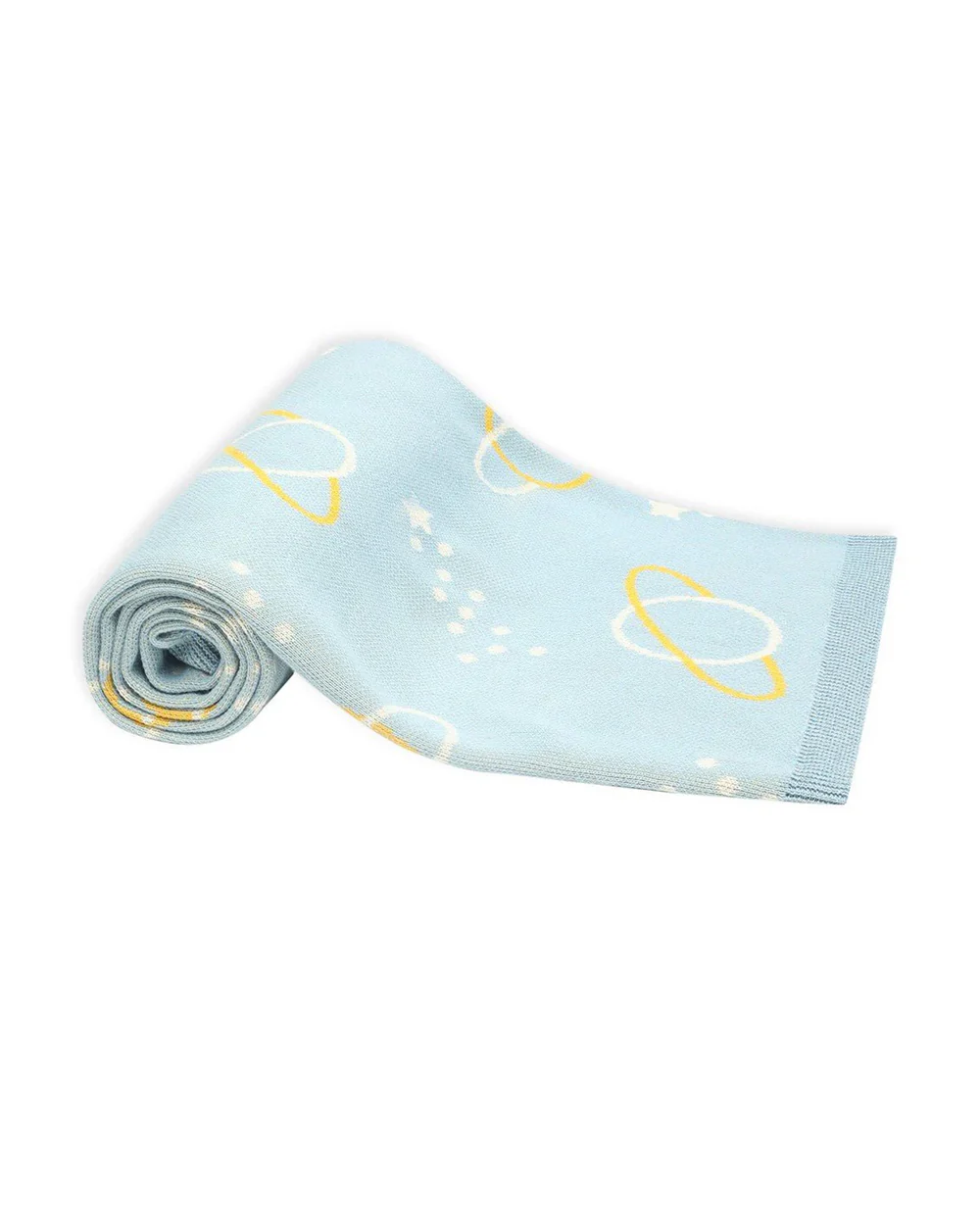 Mi Arcus Mini Me Knitted Baby Blanket-100% Cotton-Blue-For 2 to 6Y