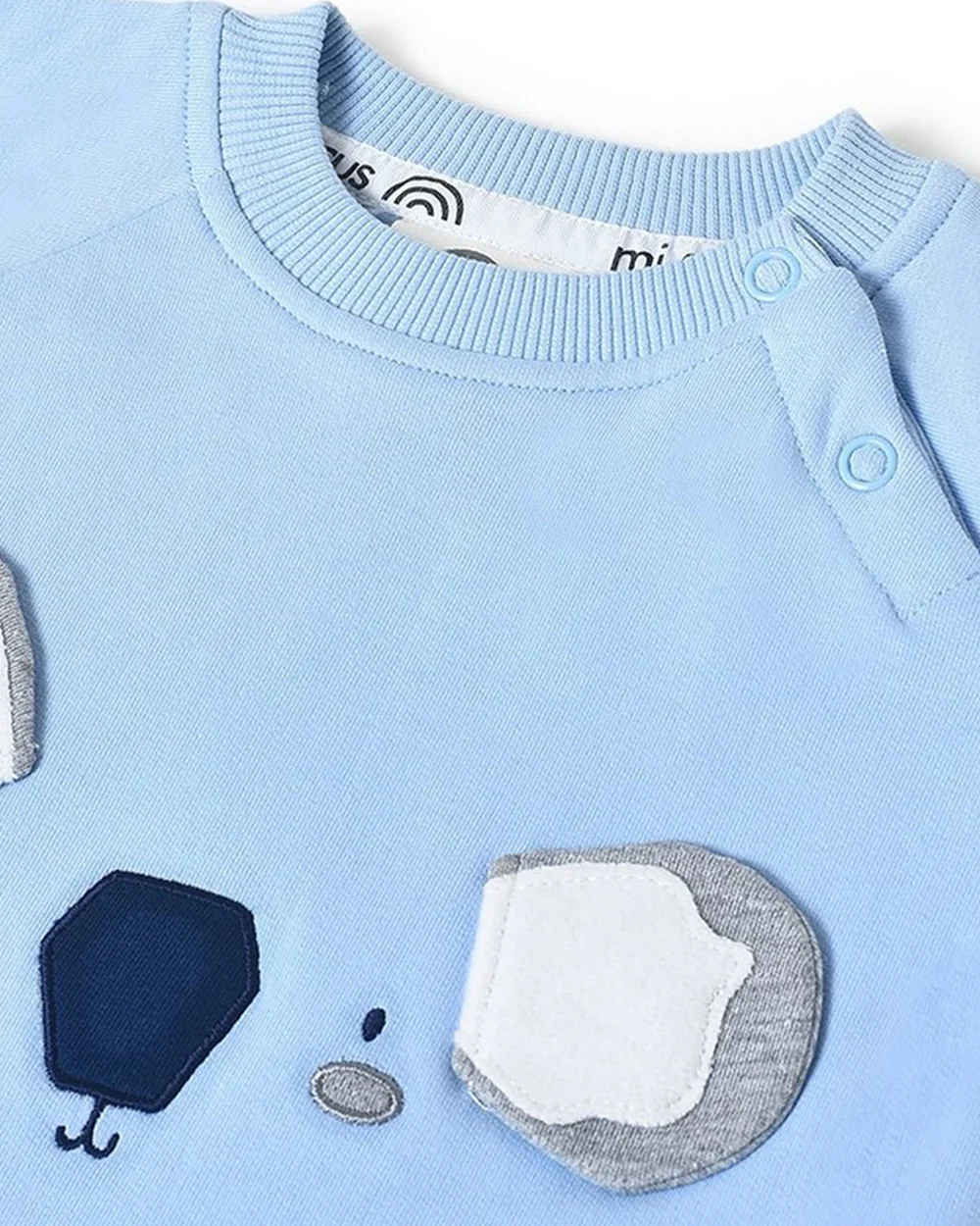 Mi Arcus Misty Blue Sweatshirt & Pajama Set-Cotton-Solid-For Infants - Image 6